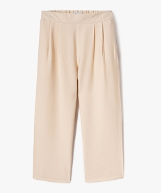 pantalon fluide coupe large avec taille elastique fille beige standard pantalonsG645401_4