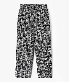 pantalon fluide imprime en viscose fille noir standard pantalonsG645501_4