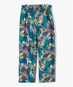 pantalon fluide imprime en viscose fille bleu pantalonsG645601_3