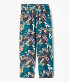 pantalon fluide imprime en viscose fille bleu pantalonsG645601_4