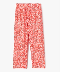 pantalon fluide imprime coupe large fille rose pantalonsG645701_3