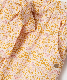pantalon large en toile fleurie legere a taille elastique fille - lulucastagnette jaune standard pantalonsG645801_2
