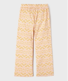 pantalon large en toile fleurie legere a taille elastique fille - lulucastagnette jaune standard pantalonsG645801_4