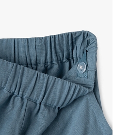 pantalon large en coton et lin avec taille elastique fille bleu standard pantalonsG645901_2