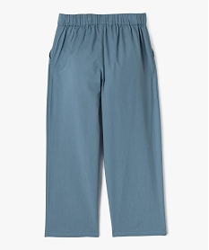 pantalon large en coton et lin avec taille elastique fille bleu standard pantalonsG645901_3