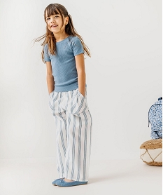 pantalon large en coton et lin avec taille elastique fille imprime pantalonsG646001_3