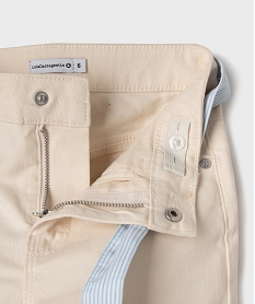 pantalon flare en coton stretch avec ceinture rayee fille - lulucastagnette blanc chine pantalonsG646101_2