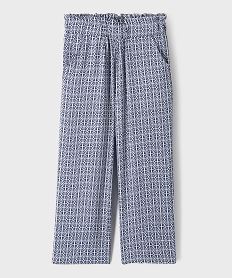 GEMO Pantalon fluide imprimé en viscose fille Bleu