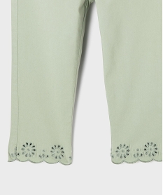 pantacourt slim finitions brodees fille kaki standard pantacourtsG646501_2