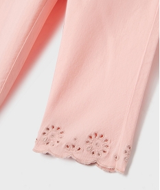 pantacourt slim finitions brodees fille rose standard pantacourtsG646601_2