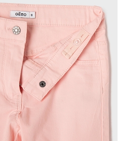 pantacourt slim finitions brodees fille rose standard pantacourtsG646601_3