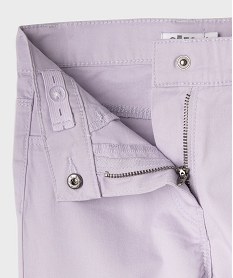 pantacourt slim finitions brodees fille violet standard pantacourtsG646701_2