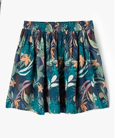 GEMO Jupe patineuse en viscose fluide imprimée fille Bleu