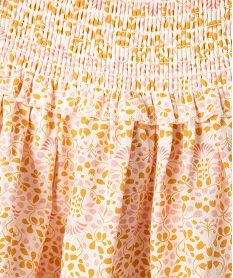 jupe ample a fleurs et taille smockee fille - lulucastagnette jaune standardG647001_2