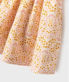 jupe ample a fleurs et taille smockee fille - lulucastagnette jaune standardG647001_3