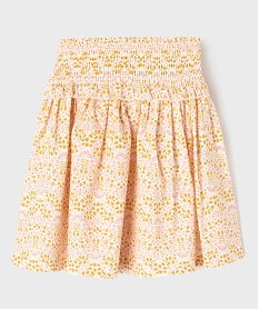 jupe ample a fleurs et taille smockee fille - lulucastagnette jaune standardG647001_4