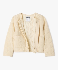 veste zippee et matelassee coupe droite fille beigeG647301_3