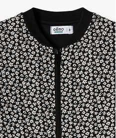 veste zippee en viscose a motifs fleuris fille noir standardG647501_2