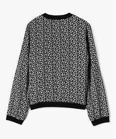 veste zippee en viscose a motifs fleuris fille noir standardG647501_3