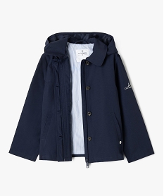 trench a capuche en matiere deperlante fille - lulucastagnette navyG647801_2