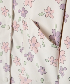 impermeable a capuche a motifs fleuris fille blancG648101_2