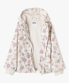 impermeable a capuche a motifs fleuris fille blancG648101_3