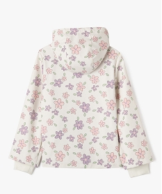 impermeable a capuche a motifs fleuris fille blancG648101_4