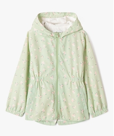 GEMO Manteau à capuche léger en matière déperlante fille vert standard