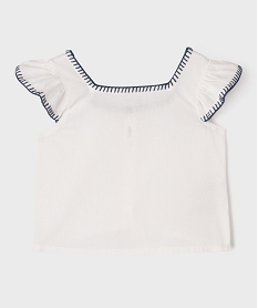 GEMO Chemise avec manches à volants fille blanc chine