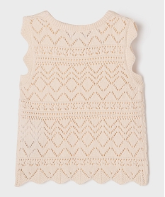 debardeur en maille ajouree fille - lulucastagnette blanc chineG649901_3
