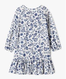robe a manches longues fleurie et pailletee fille bleuG650101_4