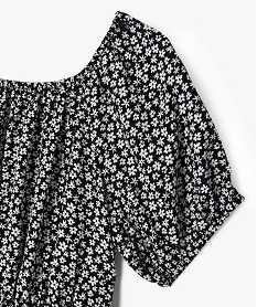 robe courte et fleurie a manches ballons fille noir standardG650401_2