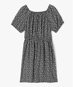 robe courte et fleurie a manches ballons fille noir standardG650401_3