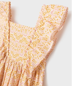 robe a motifs fleuris avec volants fille - lulucastagnette jaune standardG650601_2