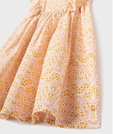 robe a motifs fleuris avec volants fille - lulucastagnette jaune standardG650601_3
