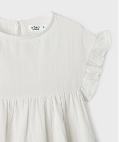 robe en gaze de coton avec manches volantees fille beigeG650701_2