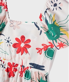 robe a motifs fleuris avec col bardot modulable fille blanc chineG651801_2