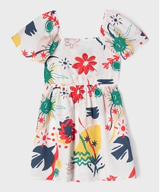 robe a motifs fleuris avec col bardot modulable fille blanc chineG651801_4