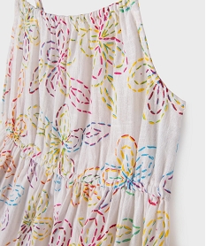 robe a bretelles en coton a motifs fleuris fille blancG651901_2