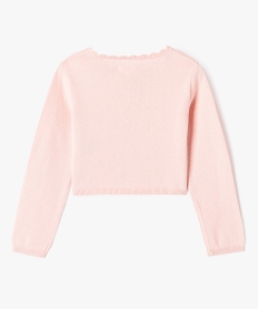 gilet court en maille fantaisie fille rose standard giletsG652301_3