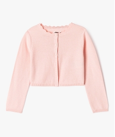 gilet court en maille fantaisie fille rose standard giletsG652301_4