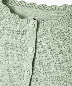 gilet court en maille fantaisie fille vert giletsG652401_2