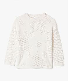 GEMO Pull large en maille ajourée fille Beige
