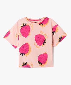 GEMO Tee-shirt oversize à larges motifs fille rose standard