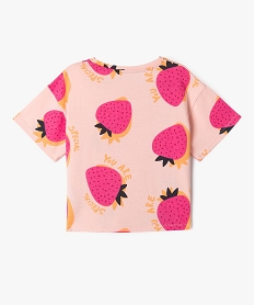 tee-shirt oversize a larges motifs fille rose standard tee-shirtsG653801_3
