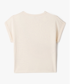 tee-shirt manches courtes coupe oversize imprime fille beige tee-shirtsG654801_3