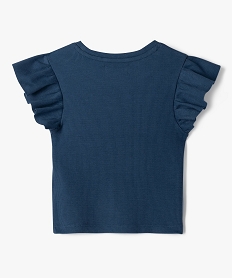 tee-shirt manches courtes a volants fille bleu standard tee-shirtsG654901_3