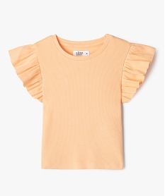GEMO Tee-shirt manches courtes à volants fille orange standard