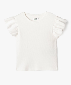 GEMO Tee-shirt manches courtes à volants fille blanc chine