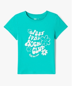 tee-shirt manches courtes a motif fille vert standard tee-shirtsG655401_4